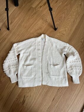 Madewell Women’s Cream Bobble Knit Open-Front  Knit Cardigan size XXS